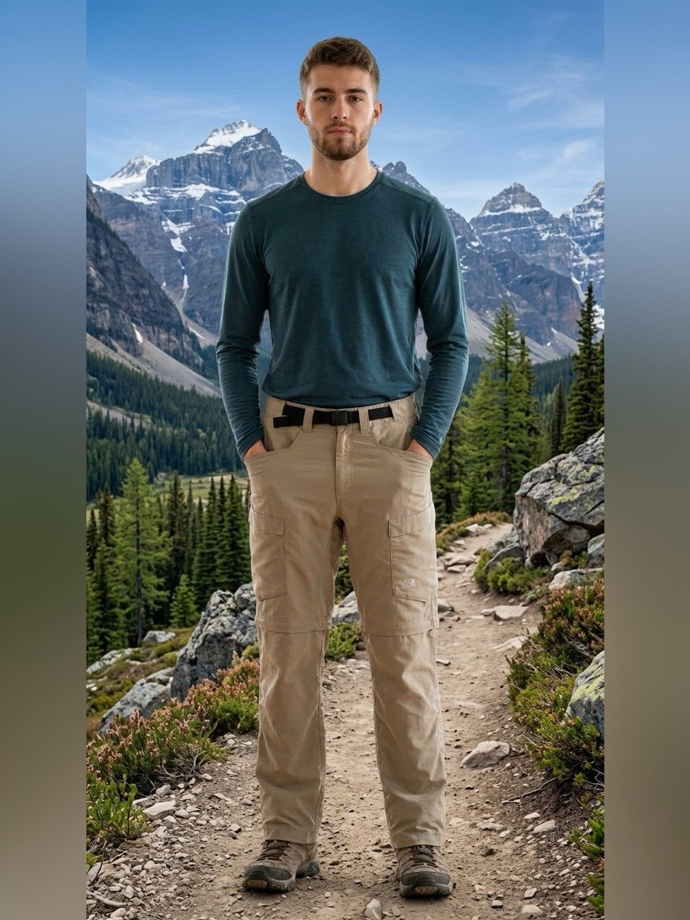The North Face Men’s Paramount Valley II Convertible Hiking Pants khaki Sz 30